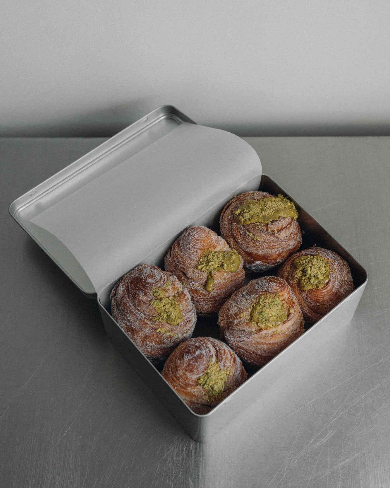 Pistachio Cruffin + Holiday Gift Tin